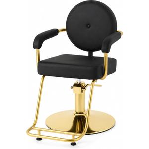 Artist hand Black and Gold Salon Chair, Styling Chair for Hair Stylist