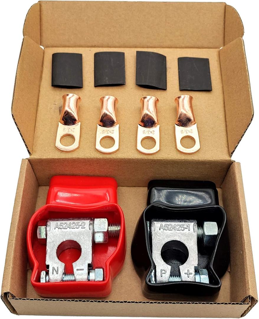 Battery Terminal Connectors,Car Battery Terminal for Marine Car Boat RV and Vehicles (1 Pair)