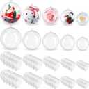 Jenaai 100 Pcs DIY Clear Fillable Christmas Ornament 5 Sizes Plastic Hanging Spheres Decorative Balls for Christmas Party Holiday Valentine's Day Wedding Home Decor