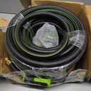 SYEENIFY Kink Free Garden Hose 100ft 5/8", Heavy Duty Hybrid Water Hose, Ultra Durable Flexible Rubber Hose with Sprayer Nozzle,Leakproof Yard Outdoor Hose with Brass Solid Connector