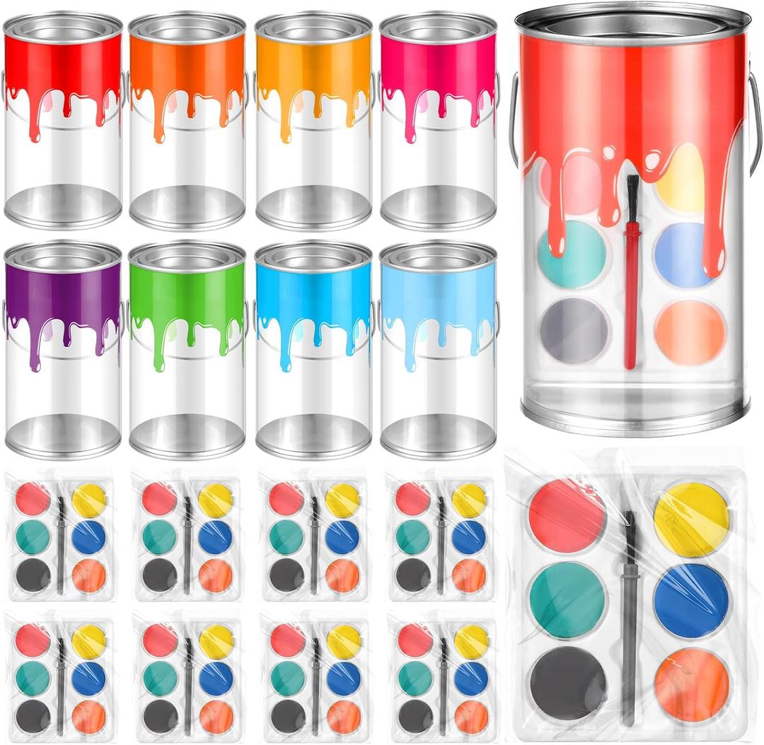 Reallnaive 16 Sets Watercolor Paint Set with Paint Cans End of Year Gifts Party Favor