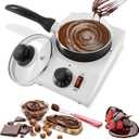 WICHEMI Chocolate Melting Pot Chocolate Tempering Machine Commercial Electric Chocolate Melter Fondue Pot for Chocolate, Butter, Cheese, Cream, Candy, Milk, Coffee, Desserts (Single Pot)