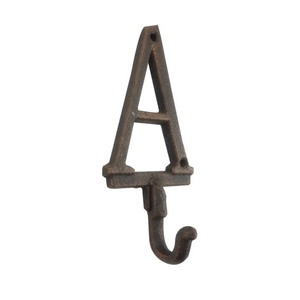 Handcrafted Nautical Decor Rustic Copper Cast Iron Letter A Alphabet Wall Hook 6"