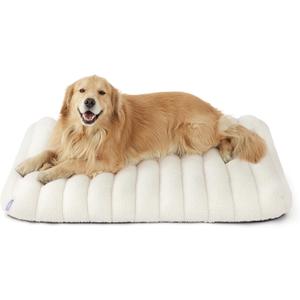 Lesure Cute Orthopedic Dog Bed for Extra Large Dogs, Waterproof Chic Flat Pet Mat with Removable Washable Cover, Fuzzy Thick Egg Crate Foam Pet Mattress for Indoor Use (44" x 32", Cream) (44.0"L x 32.0"W x 4.0"Th) Lesure Cute Orthopedic Dog Bed for Extra Large Dogs, Waterproof Chic Flat Pet Mat with Removable Washable Cover, Fuzzy Thick Egg Crate Foam Pet Mattress for Indoor Use (44" x 32", Cream) (44.0"L x 32.0"W x 4.0"Th)