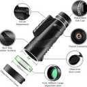 Monocular-Telescope 80x100 High Powered Monoculars High Definition for Adults High Powered with Smartphone Adapter Telescope Wildlife Bird Watching Travel Camping Hiking-Black