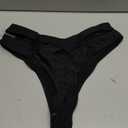 HYTENSUN Women's Cheeky V Cut Back High Waisted Bikini Bottom Cross Criss Swimsuit Bottoms (Medium, 870 Black)