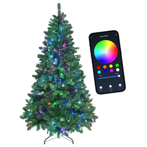 7ft Prelit Christmas Tree with 400 LED Lights, Artificial Christmas Tree with App-Controlled Multi-Color RGB Lights, 1299 Branch Tips, Easy to Assemble, for Home Outdoor