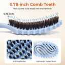 2 x Curly Hair Brush, Curl Defining Brush with Soft Boar Bristles for Combing, Shaping, and Styling Curly Hair Suitable for All Women and Men with Wet & Dry Hair(Blue)