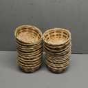 Sintuff 24 Pack Small Woven Basket Easter Round Bamboo Gift Baskets 6.5 x 2 Inches Wicker Berry Bread Fruit Basket Empty Food Serving Baskets for Picnic Kitchen Restaurant