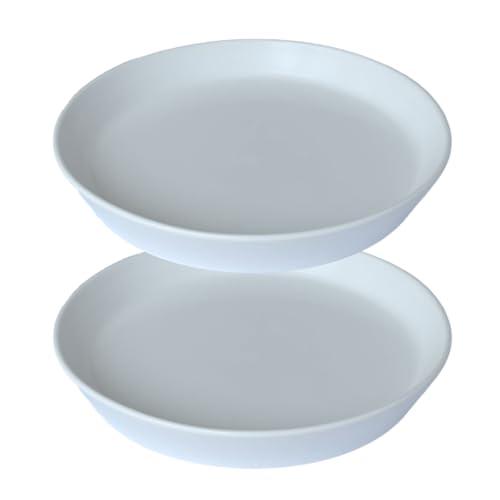 2 Pack Plant Saucer Pot Trays, 4 6 8 10 12 14 15 Inch Plant Saucers Water Catcher Tray for Indoor & Outdoor Planters,Durable Ceramic Plant Tray for Flower Pot （6 inch White）