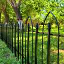 Thealyn Garden Fence 32" H x 24" W (5 Panels, Total 10 ft), Metal Fence Decorative Border Fence, Rustproof Landscape Fencing for Dog, Flower Bed, Yard, Patio, Animal Barrier