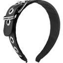 Sacina Gothic Emo Punk Grunge Black Faux leather Headband, Goth Hair Accessories, Goth Halloween Hair Accessories