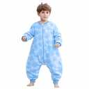 Toddler Sleep Sacks,Winter Long Sleeve Sleeping Sack 2.5Tog, Toddler Sleep Sack with Feet, Baby Sleep Bag Winter, Wearable Blanket with Legs for Early Walkers(Blue Ocean,2T-3T)