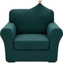 YEMYHOM Latest Checkered 2 Pieces Chair Covers for Living Room High Stretch Thickened Chair Slipcovers with Arms Anti Slip Elastic Armchair Sofa Couch Protector, 31"-46"(1 Cushion)