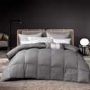 Dorrin Nessin Down Alternative Comforter All Season Duvet Insert(Grey Stripe, Twin)-Ultra Soft Double Brushed Microfiber Quilt Cover, Box Stitched 90x90 Comforter with Corner Tabs