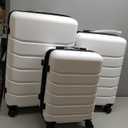 OLIXIS 3-Piece Suitcase Set, Hardside Luggages with Spinner Wheels, Lightweight ABS Hard Shell Travel Luggage, Expandable Carry-On Suitcase with TSA Approved LockWhite(20+24+28 Inch)