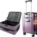 28-Inch Hardshell Checked Luggage - TSA-Accepted Lock, Top-Opening Design with Leak-Proof Cup Holder, Bag Hook, Explosion-Proof Large Suitcase for Extended Travel (Purple)