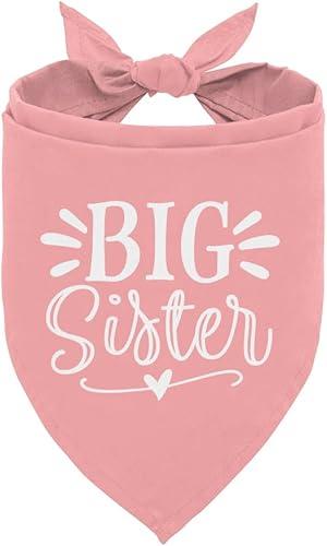Pack Of 2 Big Sister Dog Bandana, Dog Bandana, Pink Pet Dog Scarf Accessories, Pet Dog Triangle Scarf, Dog Bandana for Small Medium Dogs, Baby Announcement Dog Bandana, Dog Bandana Pet Scarf (M)