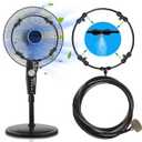 Fan Misting Kit Fan Misters for Cooling Outdoor Misting Fans for Outside 20 Inches Misters for Outside Patio with 9.85FT Misting Tube and 4 Brass Mist Nozzles for Garden Barbecues Parties (20 IN)