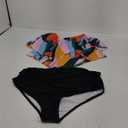 Womens Tankini Swimsuits Ruffled Tank Top Tummy Control Floral Modest Swimwear High Waisted Bikini, Colorful, XL