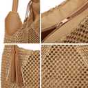 Women's Summer Straw Woven Shoulder Bag Large Casual Tote Purse Tassel Trendy Shopping Beach Handbag for Vacation