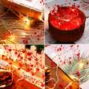VERY100 Christmas Garland with Lights Festival Lighted Berry Beaded Garland Christmas Decorations for Indoor Home Mantel Fireplace Holiday Party Decor (Red, 16.6FT)