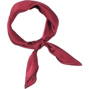 Square Solid Hair Bandana Headband, Women Satin Scarf, Square Silk Like Head Scarf,Vintage Head Scarves, Satin Neck Scarves, Claret