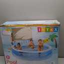 INTEX Swim Center Inflatable Family Lounge Pool: Built-In Bench Cup Holder 156 Gallon Capacity 90" x 86" x 31" Blue