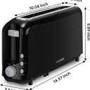SEEDEEM 2 Slice Slim Toaster, Single 10" Long Slot Toaster Fits Bagels & Artisan Bread, 6 Shade Settings, Cancel/Reheat/Defrost, Removable Crumb Tray, Auto Shut-Off, Black