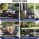MIULEE Navy Outdoor Chair Cushions Set of 2, 19x19x3 Inch Waterproof Patio Seat Cushions for Outdoor Furniture Couch Sofa, 3 Year Color Fastness High Density Foam with Adjustable Ties
