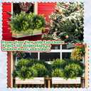 Suncalla 24 Pcs Christmas Artificial Cedar Plant Flower Outdoor 15" Winter Faux Evergreen Plants Christmas Window Box Filler Fake Greenery Pine Branches Stems for Home Garden Path Decorations