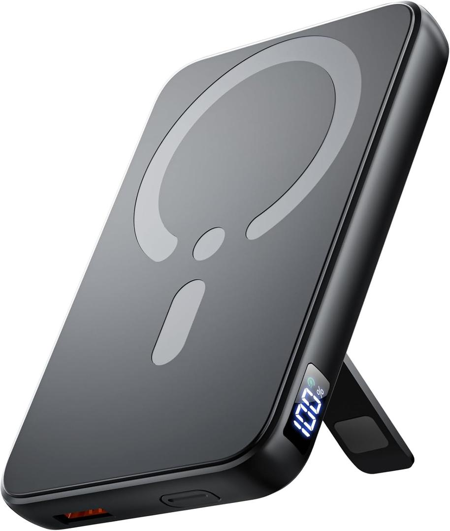 for Magsafe Portable Charger, 12000mAh Wireless Magnetic Power Bank with Stand& PD 20W Fast Charging, for Magsafe Battery Pack Compatible with iPhone 17/16/15/14/13 Series,Powerbank for Travel Cruise