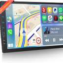 9 inch Wireless CarPlay Single Din Car Stereo 1 Din Touch Screen Car Play Android Auto Radio with Mirror Link/1080P/EQ Audio/SWC/Bluetooth/ 7 Collor Buttons +Backup Camera