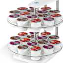 K Cup Holder: 2-Tier K Cup Organizer 360° Smooth Spin Joy Ease, Coffee Pod Holder Stylish Design for Home Kitchen Office, Compatible with 30 Keurig K-Cup Pods