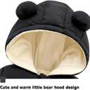 Cute Baby Boys Snowsuit New Born baby girls Winter Coat Toddler Clothes (Black)