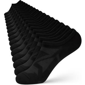 wernies No Show Socks Women - 8 Pairs Ankle Socks for Women, Low Cut Socks Short Cotton Socks, Invisible Casual Socks (Black)