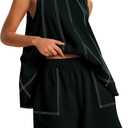 TERIVEEK Women Two Piece Summer Outfits Lounge Set Casual Loose Sleeveless Tunic Tops and Shorts with Pockets Tracksuit Set (Small, Black)