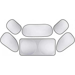 6PCS Reflective Car Windshield Sunshade Kit, Foldable Magnetic Side Window Shade with Storage Bag, Silver Coated UV Protection Heat Shield, Universal Auto Privacy Cover for Baby Camping Napping