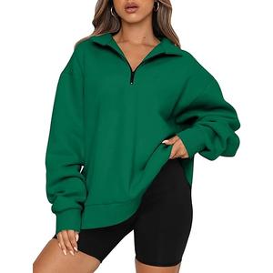Trendy Queen Womens Oversized Sweatshirts Fall Fashion Hoodies Half Zip Pullover Long Sleeve Shirts Clothes Outfits, Size XL
