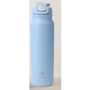 REDUCE 24 oz Hydrate Pro Stainless Steel Insulated Water Bottle - Flip Top Leak-Proof Lid, Dishwasher Safe, BPA-Free, Dual Wall Vacuum, Keeps Drinks Cold for 48 Hrs, Cup Holder Friendly - Blue