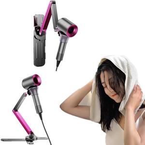 Hands Free Hair Dryer Holder, 2 in 1 Wall Mount Hair Dryer Stand Pet Grooming Table Hair Dryer Holder, Adjustable Hair Dryer Holder Stand - Hands Free Blow Drying with Fully Positionable Arm