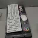 Wireless Keyboard and Mouse - RGB Backlit, Rechargeable & Light Up Letters, Full-Size, Ergonomic Tilt Angle, Sleep Mode, 2.4GHz Quiet Keyboard Mouse for Mac, Windows, Laptop, PC, Trueque(White)