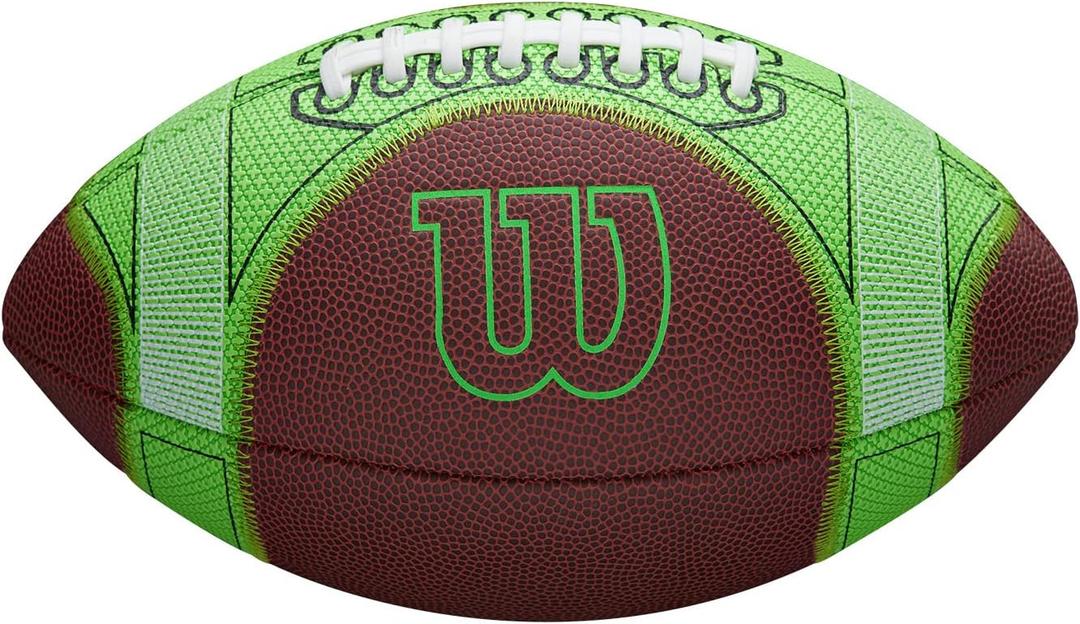 WILSON Hylite Football - Peewee Size, Brown/ Green
