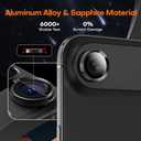 2 x Camera Lens Protector for iPhone Air, Aluminum Alloy Sapphire Glass Camera Cover Screen, Anti-drop, Case Friendly-Black