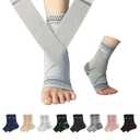 ABIRAM Ankle Brace for Women & Men, Ankle Compression Sleeve, Foot Sleeve with Strap (1 Pair), Ankle Support for Sprained Foot & Arch, Plantar Fasciitis Relief Socks, Achilles Tendonitis, Sports (Small, Gray)