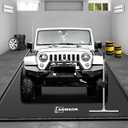 Garage Floor Mat 8'6" x 20' Upgraded Satin Finish Texture Non-Slip Containment Mat Waterproof Garage Floor Mat for Under Car Heavy Duty Protection Mat with Floor Squeegee for All Seasons