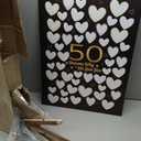 50 Reason Why We Love You,50th Birthday Wall Decor,Birthday Gifts for Women Men,Guest Canvas 50th Anniversary or Birthday Party Favors Decoration-24x18 inches