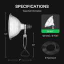 VIVOSUN Clamp Lamp Light with Detachable 8.5 Inch Aluminum Reflector up to 150 Watt E26 Socket (No Bulb Included), 6 Feet Cord, UL Listed, Pack of 2