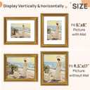 Upsimples Vintage 8.5 by 11 Picture Frame, Antique Gold Frames Display 6x8 with Mat or 8.5 x 11 Without for Wall or Tabletop Decor, 1pack