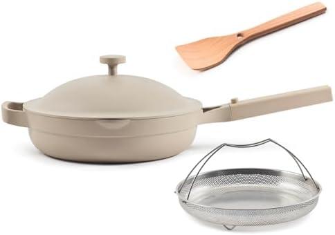 Our Place Always Pan 2.0-10.5” (2.6 Qt) Nonstick, Toxin-Free Ceramic Cookware | Patented 10-in-1 Aluminum Frying & Sauté Pan | Safe for Oven, Induction & All Cooktops up to 450°F | Steam JUST POT